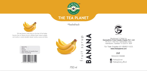 The Tea Planet Banana Syrup 700 ml